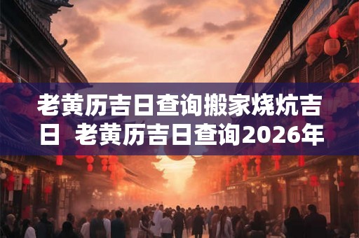 老黄历吉日查询搬家烧炕吉日  老黄历吉日查询2026年搬家吉日