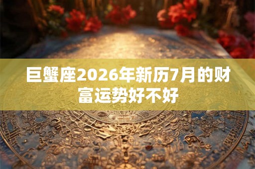 巨蟹座2026年新历7月的财富运势好不好