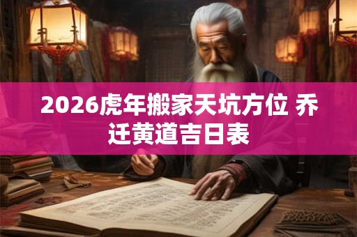 2026虎年搬家天坑方位 乔迁黄道吉日表