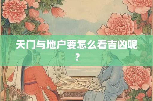 天门与地户要怎么看吉凶呢？
