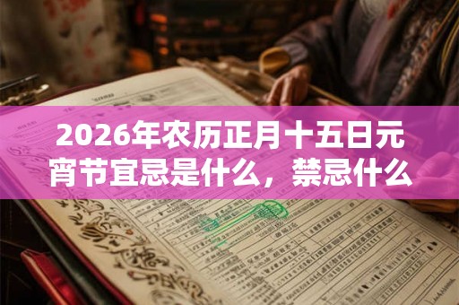 2026年农历正月十五日元宵节宜忌是什么，禁忌什么？