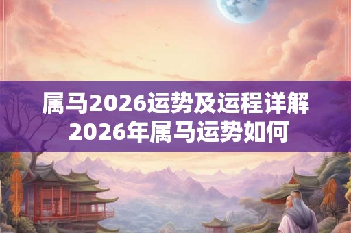 属马2026运势及运程详解 2026年属马运势如何