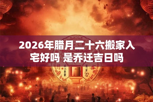 2026年腊月二十六搬家入宅好吗 是乔迁吉日吗 2026年腊月二十六搬家入宅好吗 是乔迁吉日吗