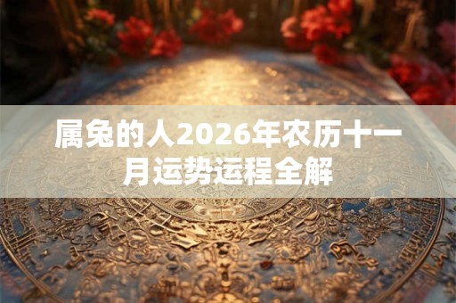 属兔的人2026年农历十一月运势运程全解