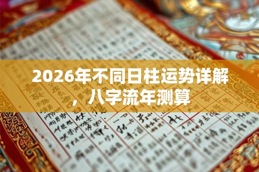 2026年不同日柱运势详解，八字流年测算