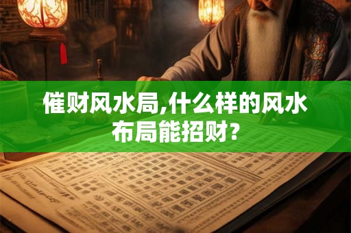 催财风水局,什么样的风水布局能招财？