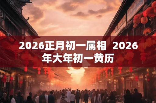 2026正月初一属相  2026年大年初一黄历