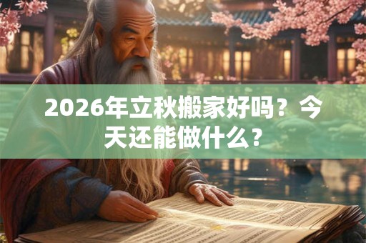 2026年立秋搬家好吗？今天还能做什么？
