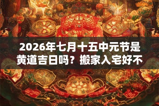 2026年七月十五中元节是黄道吉日吗？搬家入宅好不好？