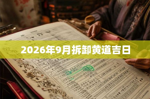 2026年9月拆卸黄道吉日