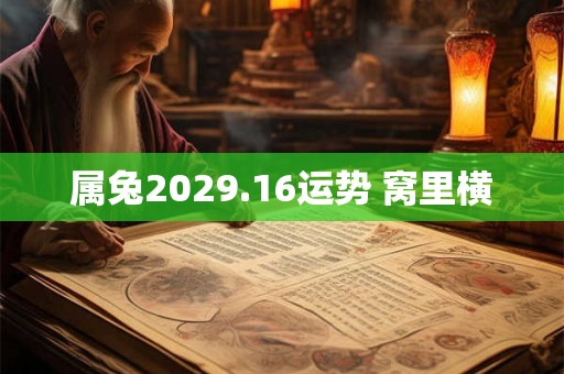 属兔2029.16运势 窝里横