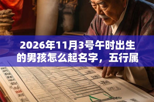 2026年11月3号午时出生的男孩怎么起名字，五行属什么