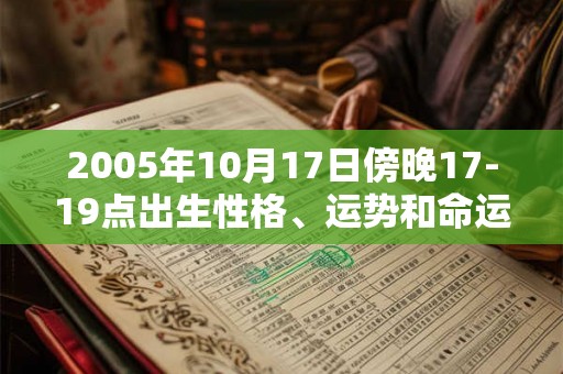 2005年10月17日傍晚17-19点出生性格、运势和命运