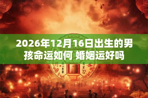 2026年12月16日出生的男孩命运如何 婚姻运好吗