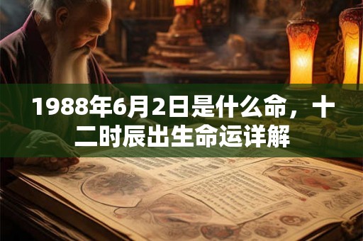 1988年6月2日是什么命，十二时辰出生命运详解