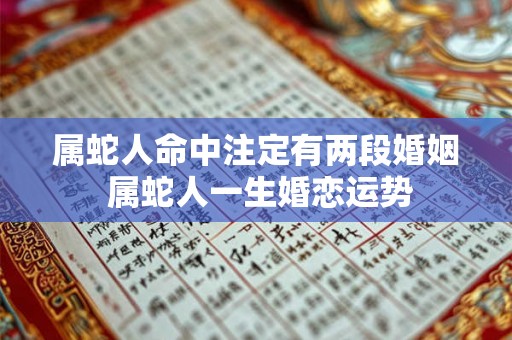 属蛇人命中注定有两段婚姻 属蛇人一生婚恋运势 属蛇人命中注定有两段婚姻 属蛇人一生婚恋运势