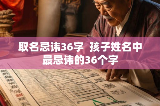 取名忌讳36字  孩子姓名中最忌讳的36个字