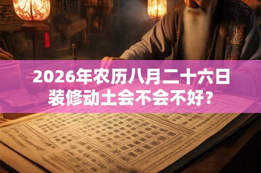 2026年农历八月二十六日装修动土会不会不好? 2026年农历八月二十六日装修动土会不会不好?