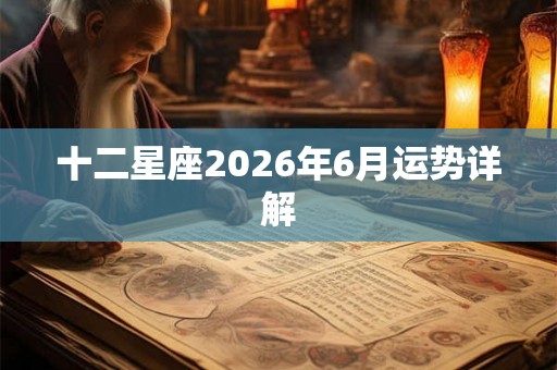 十二星座2026年6月运势详解
