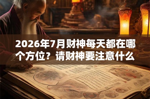 2026年7月财神每天都在哪个方位？请财神要注意什么？