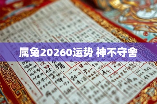 属兔20260运势 神不守舍