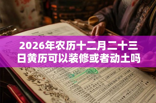2026年农历十二月二十三日黄历可以装修或者动土吗？