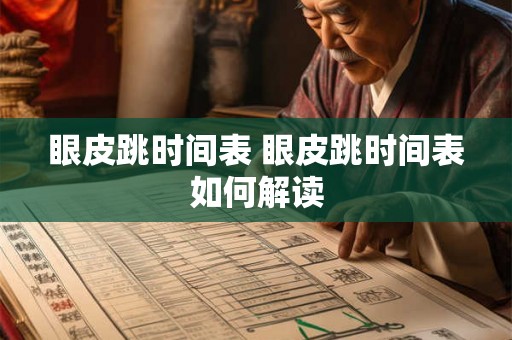 眼皮跳时间表 眼皮跳时间表如何解读