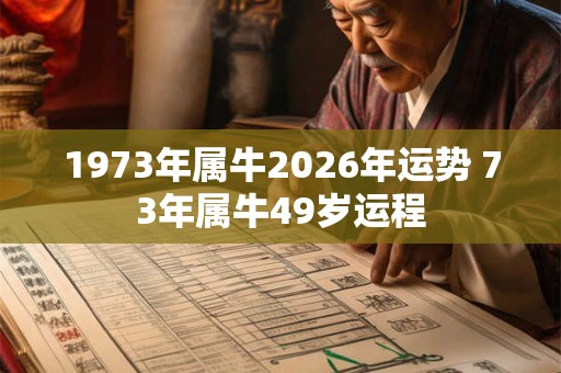 1973年属牛2026年运势 73年属牛49岁运程