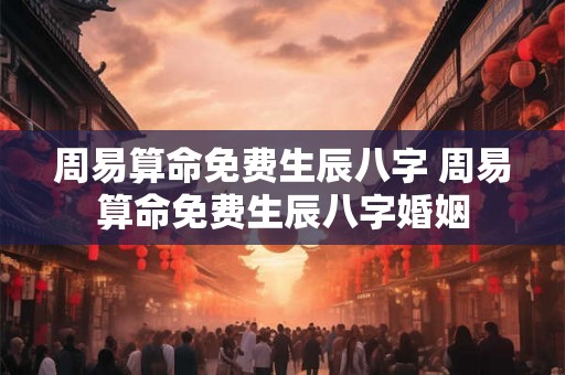 周易算命免费生辰八字 周易算命免费生辰八字婚姻