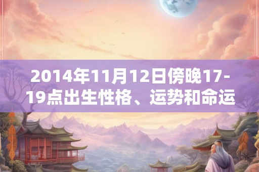 2014年11月12日傍晚17-19点出生性格、运势和命运 2014年11月12日傍晚17-19点出生性格、运势和命运