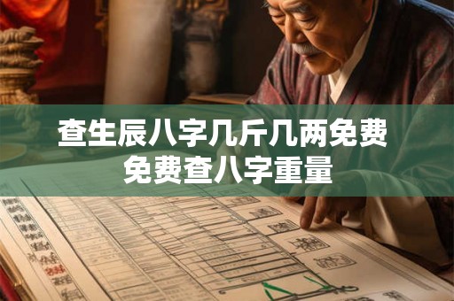 查生辰八字几斤几两免费 免费查八字重量
