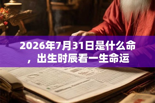 2026年7月31日是什么命，出生时辰看一生命运