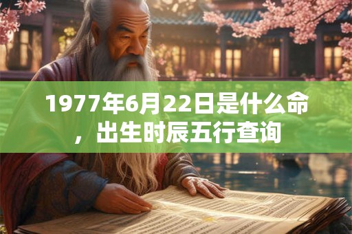 1977年6月22日是什么命，出生时辰五行查询