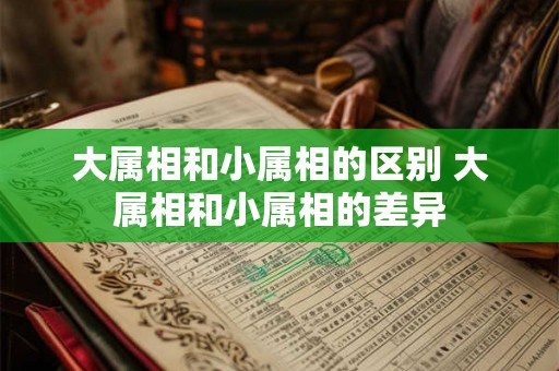 大属相和小属相的区别 大属相和小属相的差异