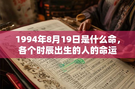 1994年8月19日是什么命，各个时辰出生的人的命运