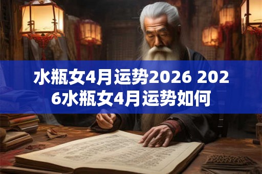 水瓶女4月运势2026 2026水瓶女4月运势如何