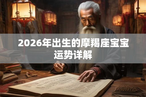 2026年出生的摩羯座宝宝运势详解