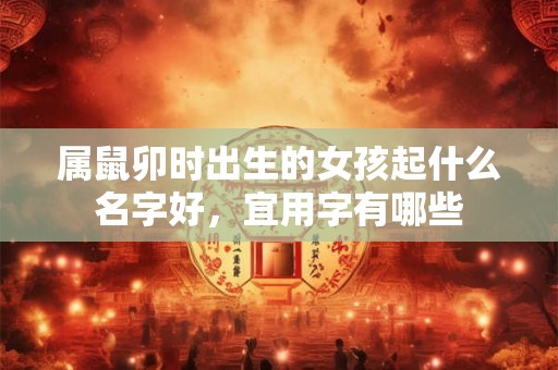 属鼠卯时出生的女孩起什么名字好，宜用字有哪些
