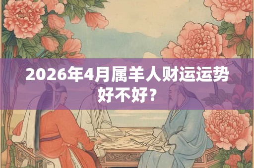 2026年4月属羊人财运运势好不好？