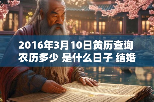 2016年3月10日黄历查询 农历多少 是什么日子 结婚吉时