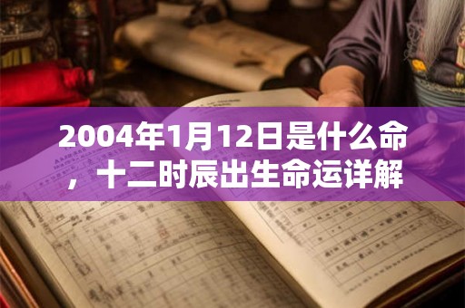2004年1月12日是什么命，十二时辰出生命运详解
