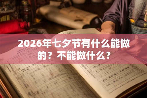 2026年七夕节有什么能做的？不能做什么？