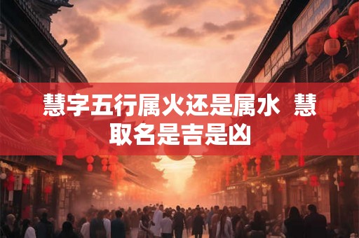慧字五行属火还是属水  慧取名是吉是凶