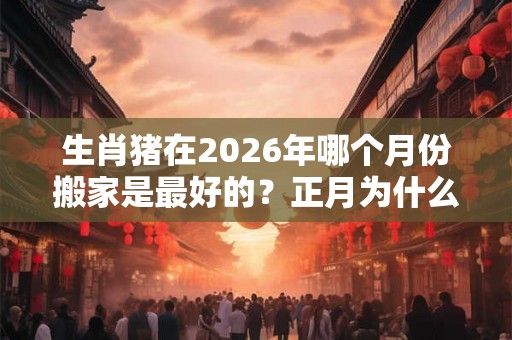 生肖猪在2026年哪个月份搬家是最好的？正月为什么不搬家？