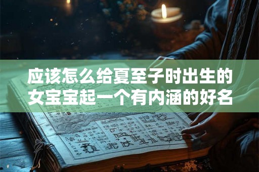 应该怎么给夏至子时出生的女宝宝起一个有内涵的好名字 应该怎么给夏至子时出生的女宝宝起一个有内涵的好名字