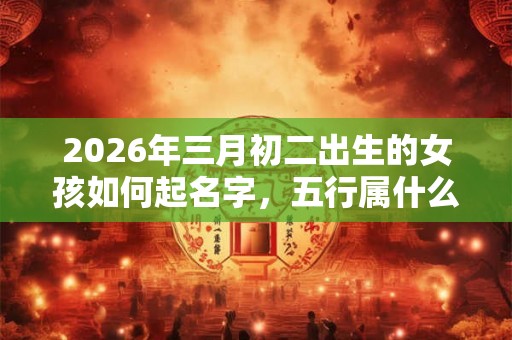 2026年三月初二出生的女孩如何起名字，五行属什么