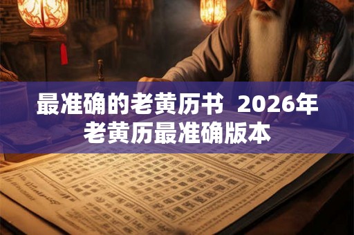 最准确的老黄历书  2026年老黄历最准确版本
