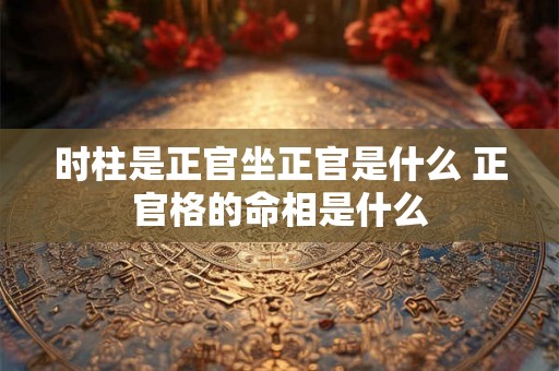 时柱是正官坐正官是什么 正官格的命相是什么