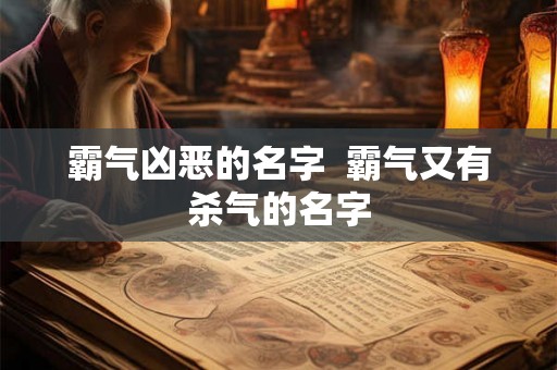 霸气凶恶的名字  霸气又有杀气的名字