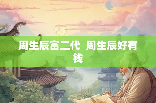 周生辰富二代  周生辰好有钱